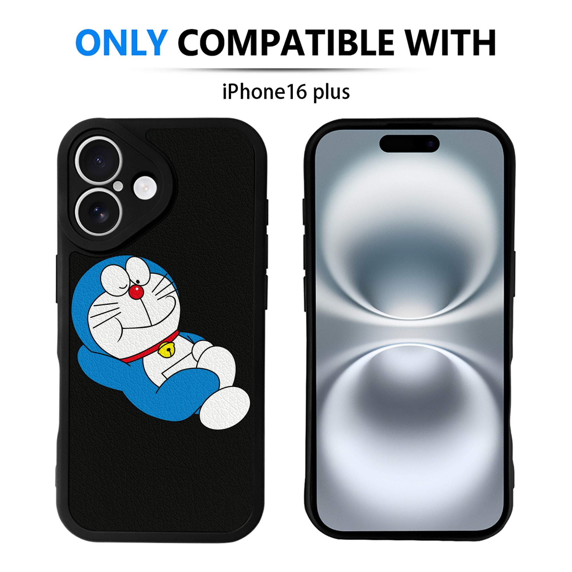 （画像用） ドラえもん Doraemon 【iPhone 16シリーズ対応】シリコンスマホケース（レザー調） 材質：シリコン